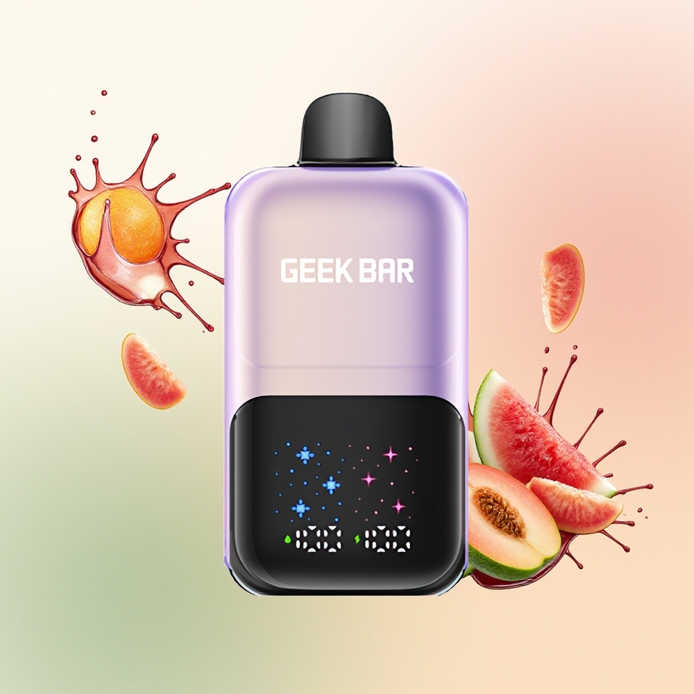 GEEK BAR 2GO 20ml 50000 Es Batu Semangka Mangga Persik dengan Layar Interaktif